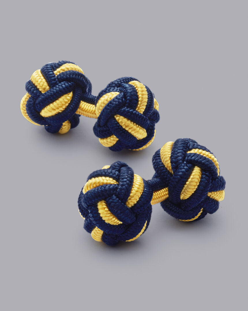 Knot Cufflinks - Indigo Blue & Sunflower