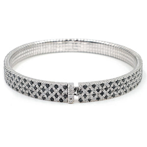 Sandra Biachi 18K White Gold with Black Diamond Bracelet.