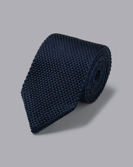 Slim Silk Knitted Tie - Royal Blue