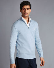 Load image into Gallery viewer, England Rugby Merino Zip Neck Sweater - Sky
