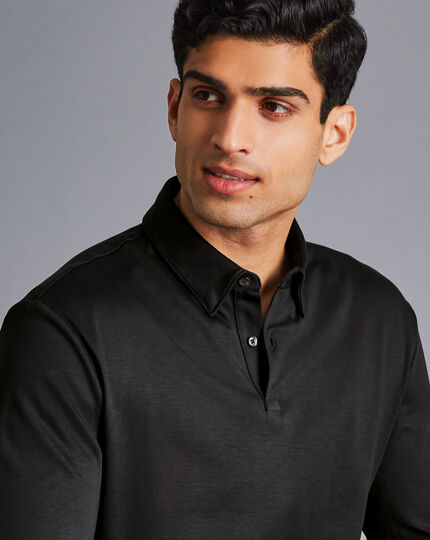 Smart Long Sleeve Jersey Polo - Black