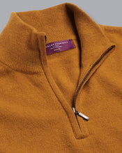 Load image into Gallery viewer, Cashmere Zip Neck Sweater - Mustard
