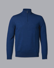 Load image into Gallery viewer, Merino Zip Neck Sweater - Royal Blue
