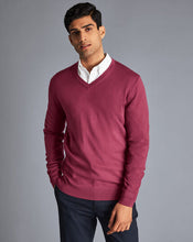 Load image into Gallery viewer, Merino V-Neck Sweater - Dark Pink
