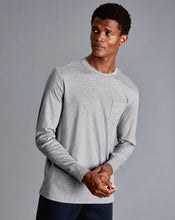 Load image into Gallery viewer, Cotton Long Sleeve Tyrwhitt T-Shirt - Grey Marl
