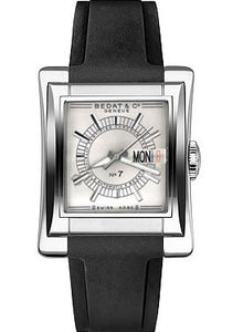 Bedat 797.010.620 Men`s No.7 Steel on Rubber Strap Silver Dial