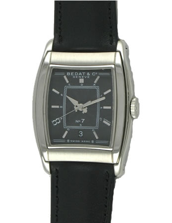 Bedat 708.010.310 Men`s No.7 Stainless Steel Black Dial