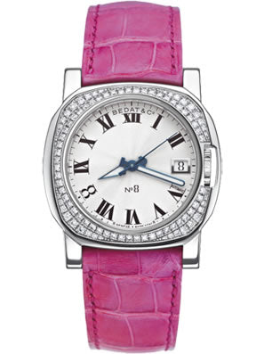 Bedat 838.040.100 Ladies No.8 2 Row Diamond Case Pink Strap