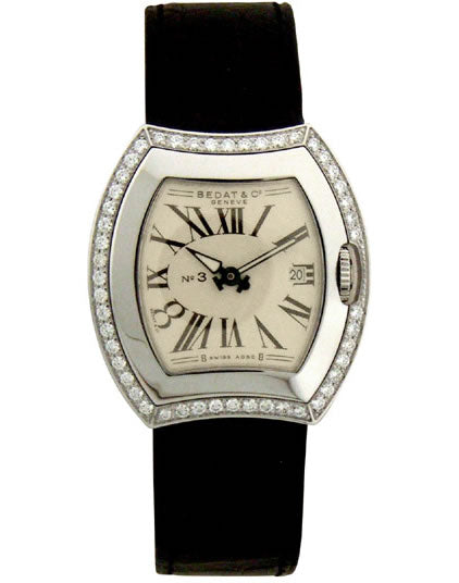 Bedat Ladies 334 No 3 RG Bezel and Diamond Case Silver Dial