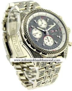 Breitling Men`s Bentley GT Chronograph White Gold Pave Diamond