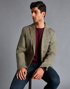 Cotton Stretch Jacket - Olive Green