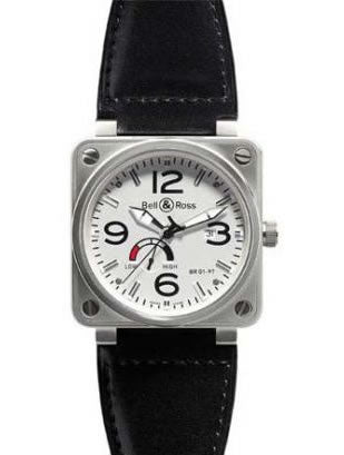 Bell & Ross Men`s BR-01-97-WHT-LS Power Reserve White Dial