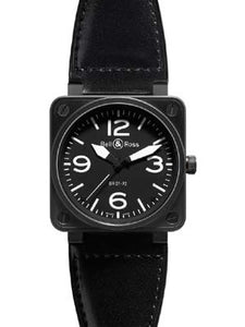 Bell & Ross Men`s BR-01-92-BLK-CAR-LS Automatic Carbon Finish Bl