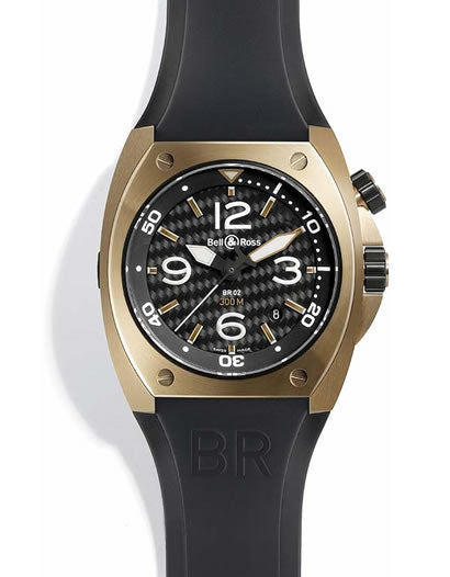 Bell & Ross Men`s BR02-Chrono Bi-Color Rose Gold Cap