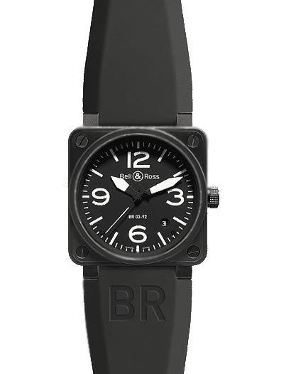 Bell & Ross Men`s BR-03-92-S Automatic All Black Dial