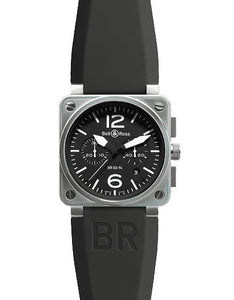 Bell & Ross Men`s BR-03-94-BLK-RS-SR Chronograph Carbon Finished