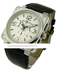 Bell & Ross Men`s BR-01-94-LS Chronograph White Dial