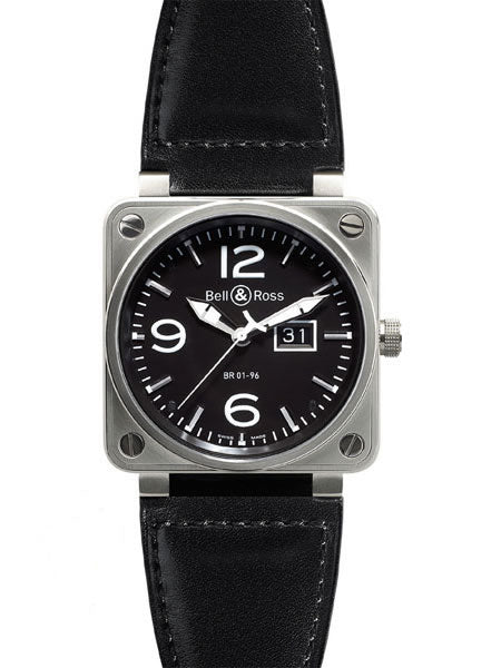 Bell & Ross Men`s BR-01-96-BLK Big Date Top Diamonds