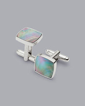 Load image into Gallery viewer, Mother of Pearl Cufflinks - Silver Grey
