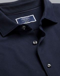 Pique Jersey Shirt - Navy