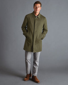 Cotton Classic Raincoat - Olive Green