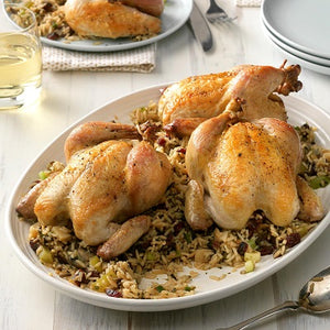 Cornish Hen Plate With Rice And Salad