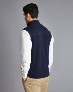 Merino Funnel Neck Vest - Navy