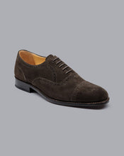 Load image into Gallery viewer, Suede Oxford Brogue Shoes - Dark Chocolate

