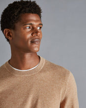 Load image into Gallery viewer, Merino Cashmere Crew Neck Sweater - Camel
