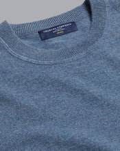 Load image into Gallery viewer, Merino Cashmere Crew Neck Sweater - Indigo Blue
