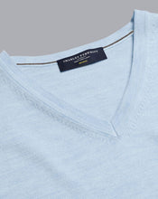 Load image into Gallery viewer, Merino V-Neck Sweater - Light Blue
