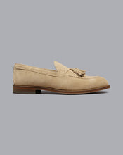 Load image into Gallery viewer, Suede Tassel Loafers - Taupe
