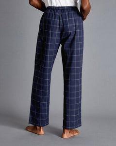 Check Pajama Bottoms - Navy & White