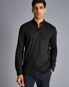 Smart Long Sleeve Jersey Polo - Black