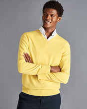 Load image into Gallery viewer, Merino V-Neck Sweater - Lemon
