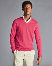 Load image into Gallery viewer, Merino V-Neck Sweater - Bright Pink
