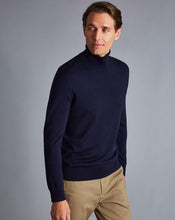 Load image into Gallery viewer, Merino Roll Neck Sweater - Navy
