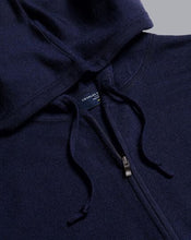 Load image into Gallery viewer, Merino Hooded Zip Through Sweater - Navy
