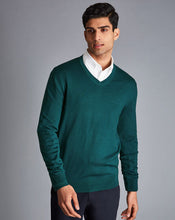 Load image into Gallery viewer, Merino V-Neck Sweater - Teal
