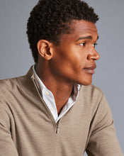Load image into Gallery viewer, Merino Zip Neck Sweater - Oatmeal
