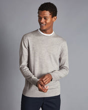 Load image into Gallery viewer, Merino Crew Neck Sweater - Silver
