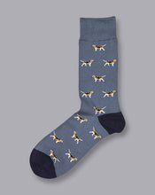 Load image into Gallery viewer, Dog Motif Socks - Steel Blue
