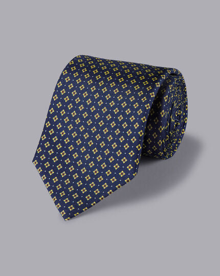 Diamond Print Silk Tie - Royal Blue