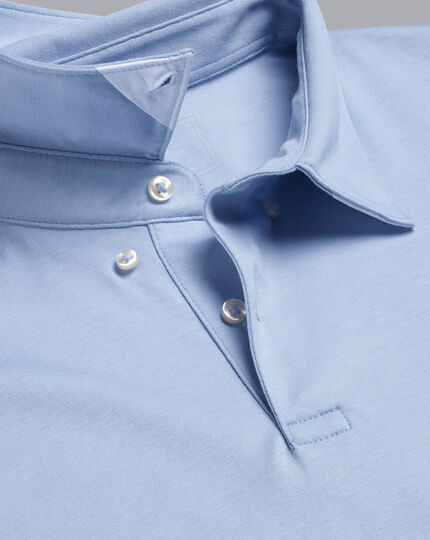 Smart Short Sleeve Jersey Polo - Sky