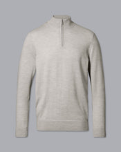 Load image into Gallery viewer, Merino Zip Neck Sweater - Silver

