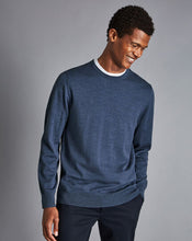 Load image into Gallery viewer, Merino Crew Neck Sweater - Indigo Melange
