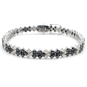 Sandra Biachi 14K White Gold with Black Diamond Bracelet. Style: BR-4025