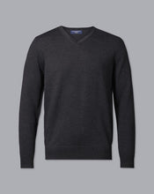 Load image into Gallery viewer, Merino V-Neck Sweater - Dark Charcoal
