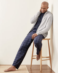 Check Pajama Bottoms - Navy & White