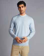 Load image into Gallery viewer, Merino Crew Neck Sweater - Light Blue
